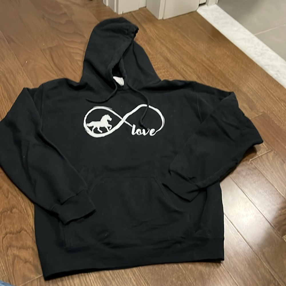 Gildan black heavy blend infinity horse love hoodie